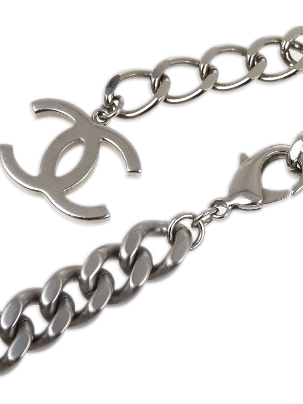 CHANEL Pre-Owned 2015 halsketting met logoplakkaat - Zilver