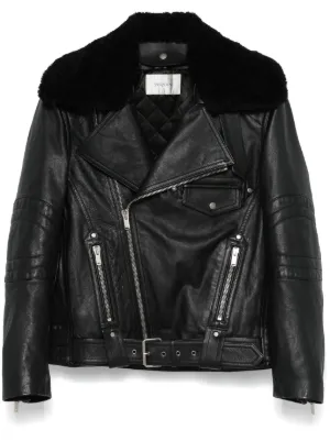 サンローラン レディースバイカージャケット Saint Laurent《ロングバイカージャケット》ラムスキン 直営店