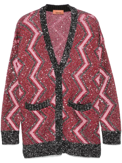 Missoni sequin-embellished zigzag-design cardigan