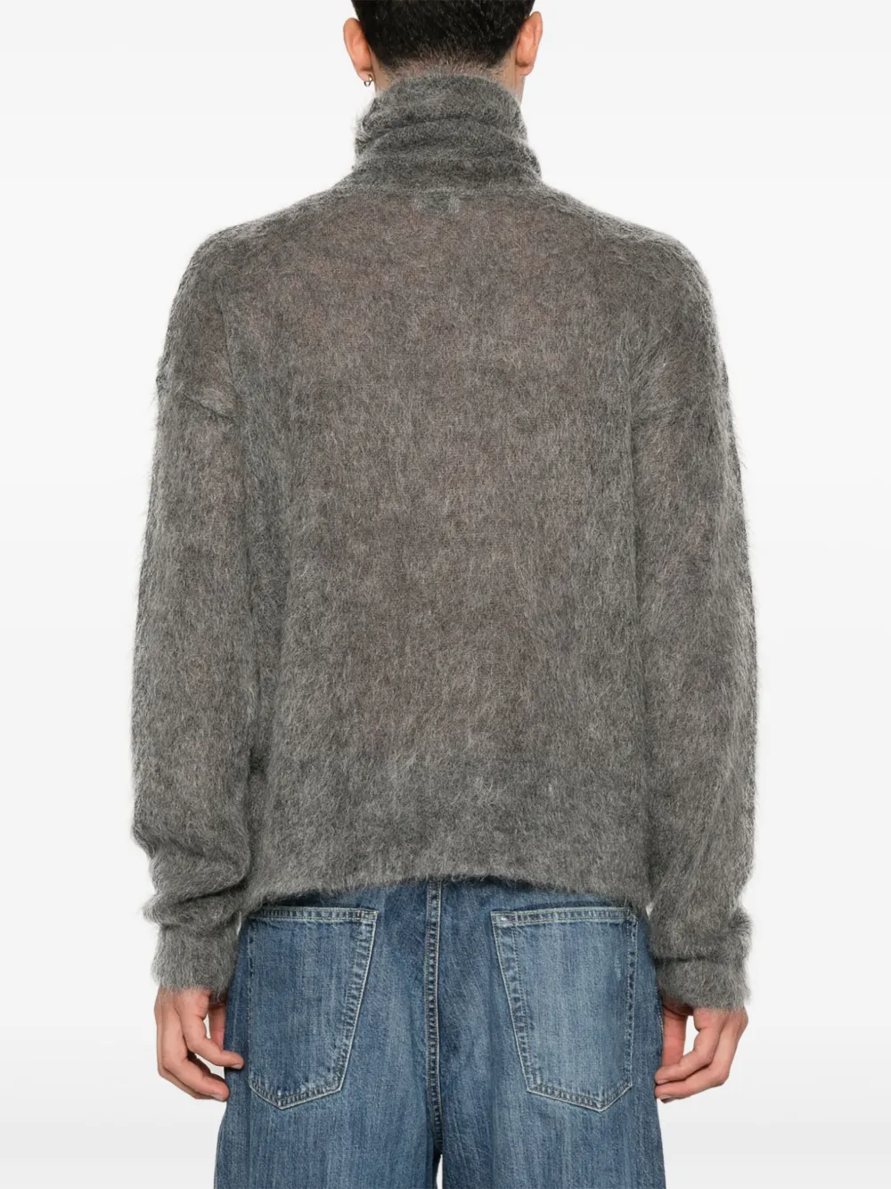 Saint Laurent Geborstelde trui Grijs