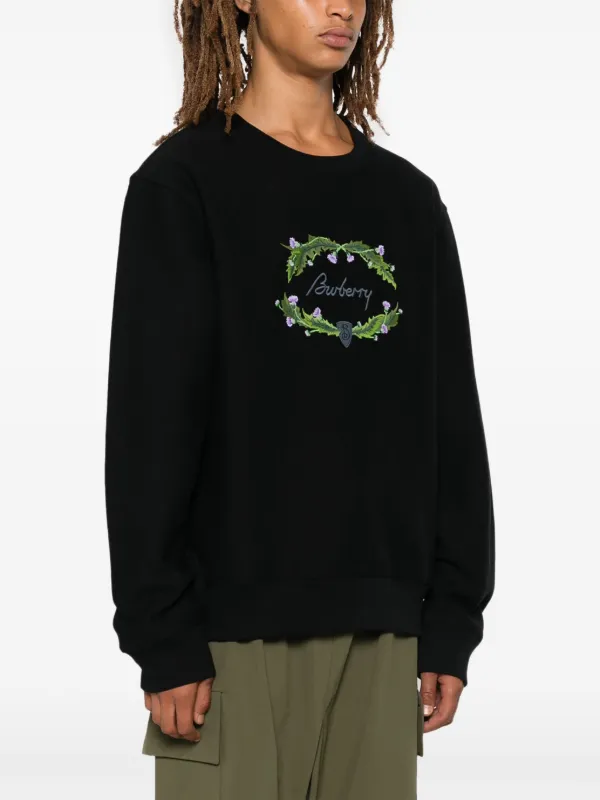Burberry logo embroidered sweatshirt clearance