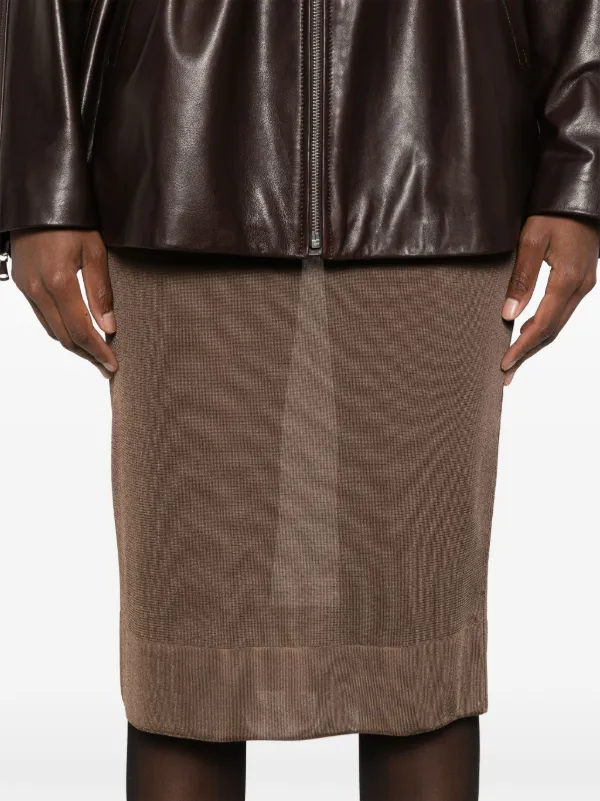スカート Saint Laurent Sheer Knit Pencil Skirt Saint Laurent Knit Pencil Skirt | Brown | FARFETCH