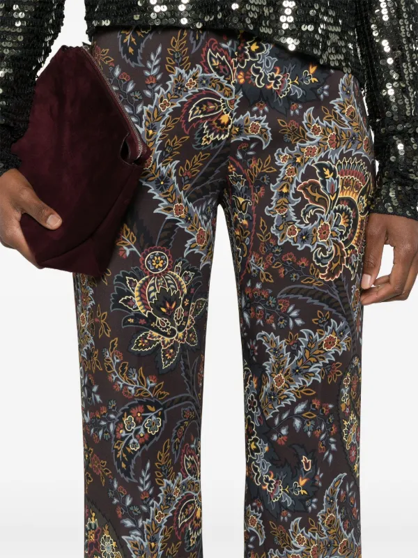 ETRO Pantaloni Svasati Con Stampa Paisley | Nero | FARFETCH IT