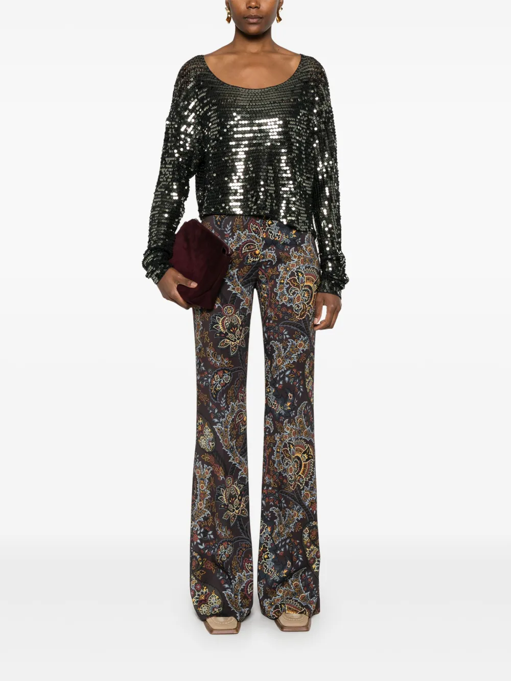 ETRO Jurk met paisley-print - Zwart