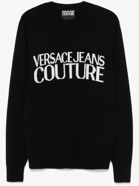 Versace Jeans Couture suéter con logo en intarsia