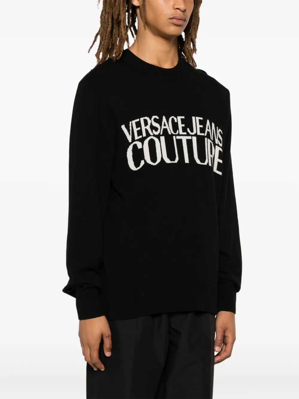 Cheap Versace Jeans Couture logo-intarsia sweater Men