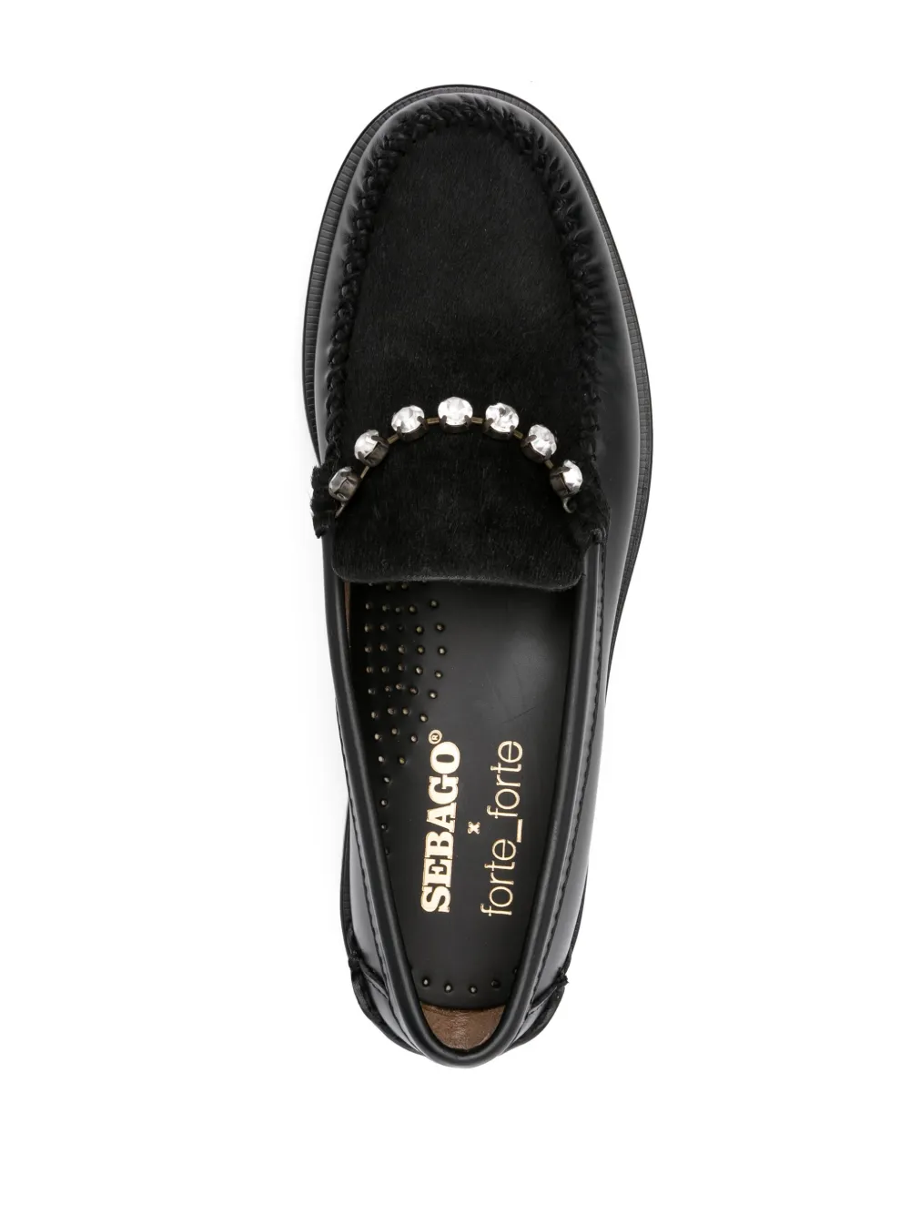 Forte crystal-embellished loafers Black