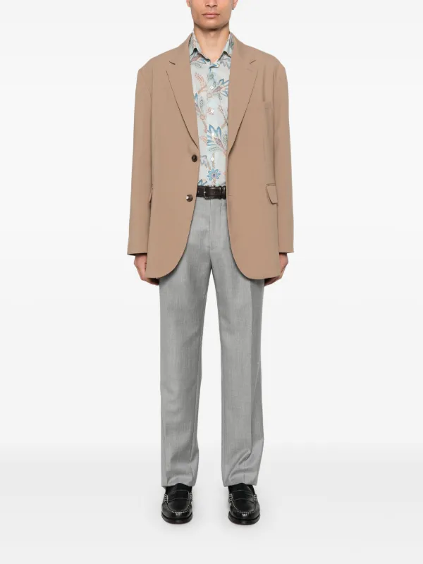 ETRO テーパードパンツ ETRO エトロ テーパードパンツ ジップフライ 総柄 38 S 黒