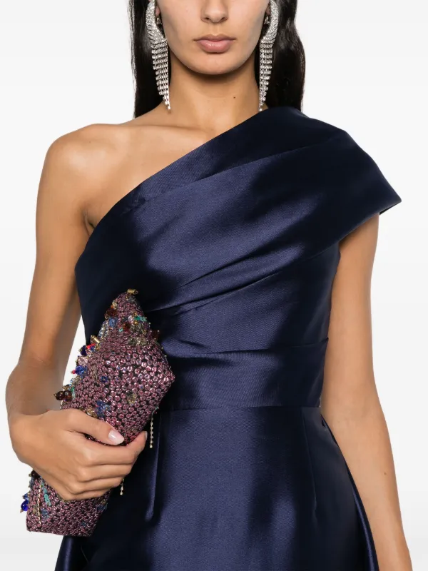 ワンピース SOLACE LONDON Women Dresses OS1978 NAVY BLUE Kira one-shoulder twill maxi dress in blue - Solace London