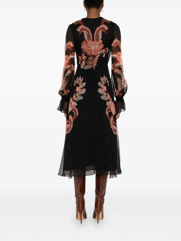 ETRO バックリボン フローラルレース ノースリーブ ドレス ETRO フローラル ドレス | ブラック | FARFETCH JP