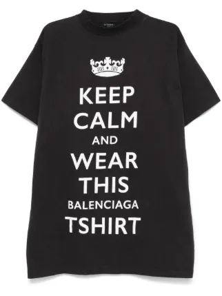 【24AW】BALENCIAGA KEEP CALM Tシャツ 半袖 コットン ダメージ 24AW】BALENCIAGA KEEP CALM Tシャツ 半袖 コットン ダメージ