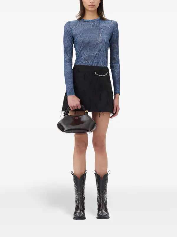 【国内送関税込】GANNI ☆ メッシュトップ GANNI メッシュトップ | ブルー | FARFETCH JP
