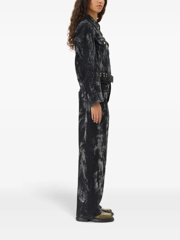 GANNI ヘルト付きテニムシャケット J15996658 006 GANNI Belted Denim Jacket | Black | FARFETCH