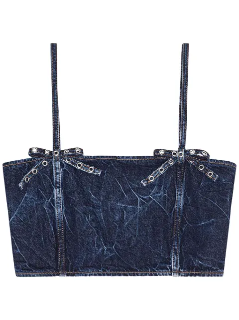 GANNI crinkled denim top