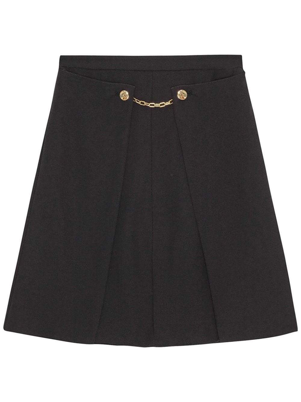 tailored twill midi skirt