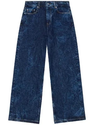 Alessandra Rich wide-leg rhinestone-embellished Jeans | Blue