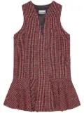 GANNI checked mini dress - Red