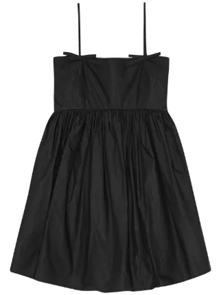 knee length dresses for ladies Ganni Cotton Poplin U-Neck Mini Dress  Aria