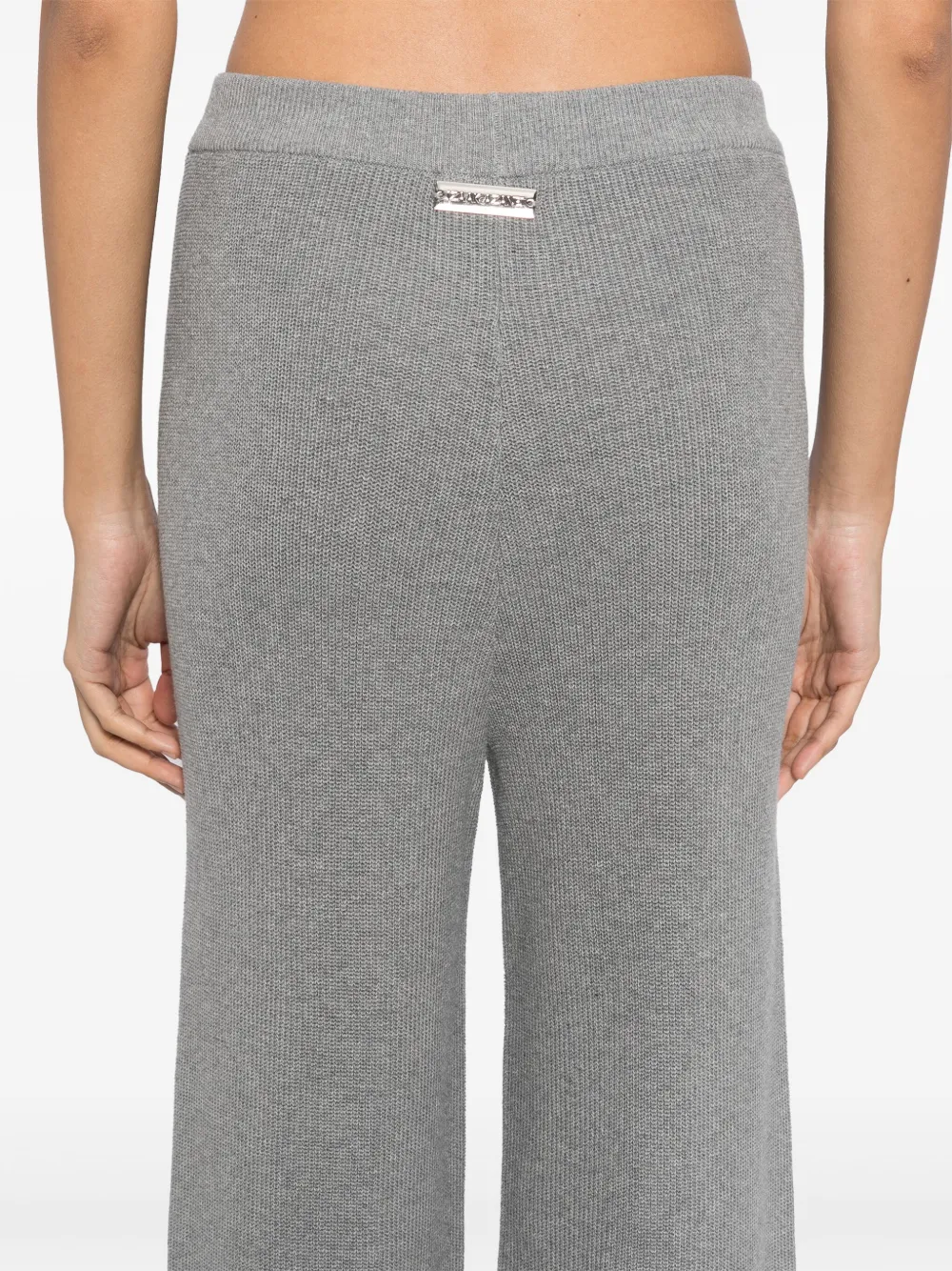 Shop Izaak Azanei Cropped Trousers In Grey