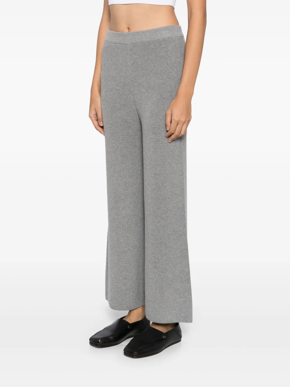 Shop Izaak Azanei Cropped Trousers In Grey