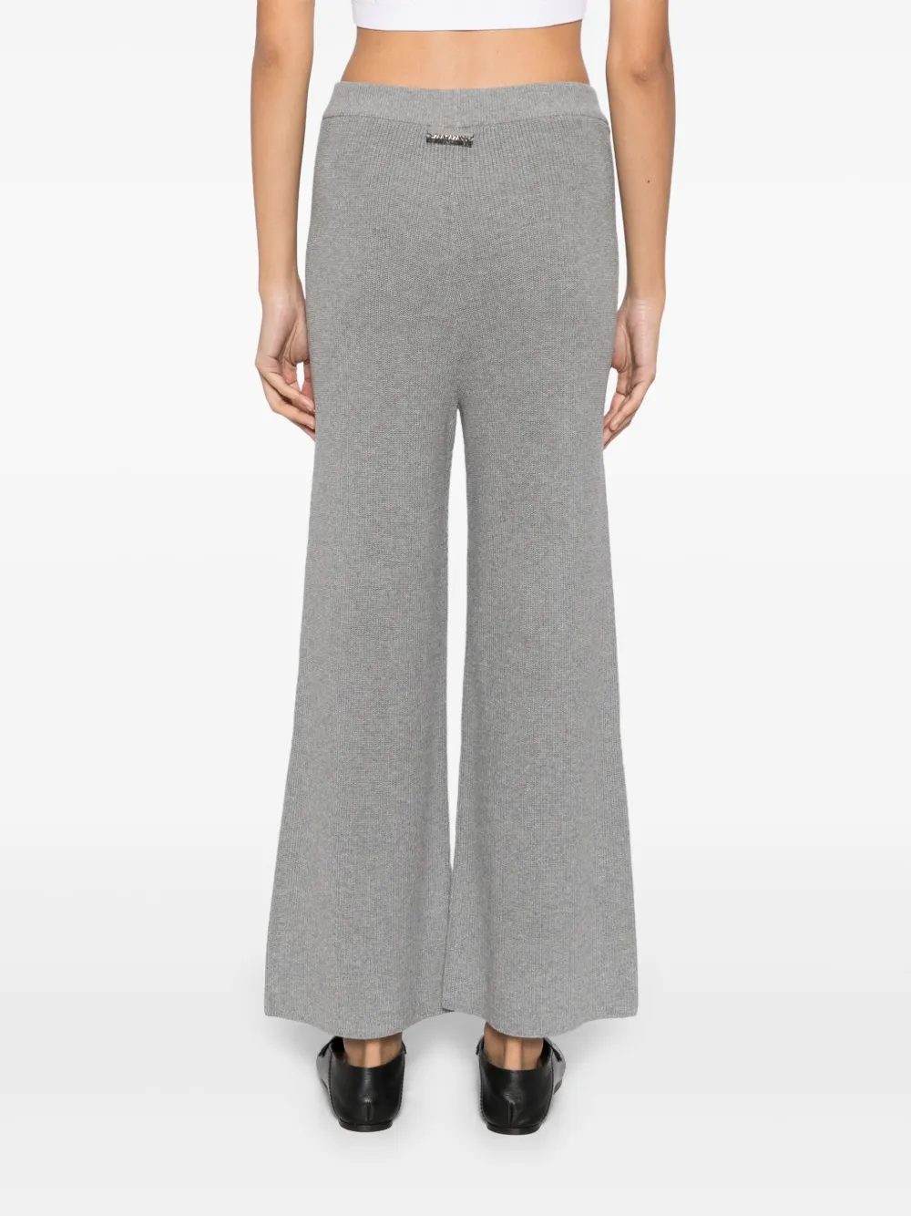 Shop Izaak Azanei Cropped Trousers In Grey