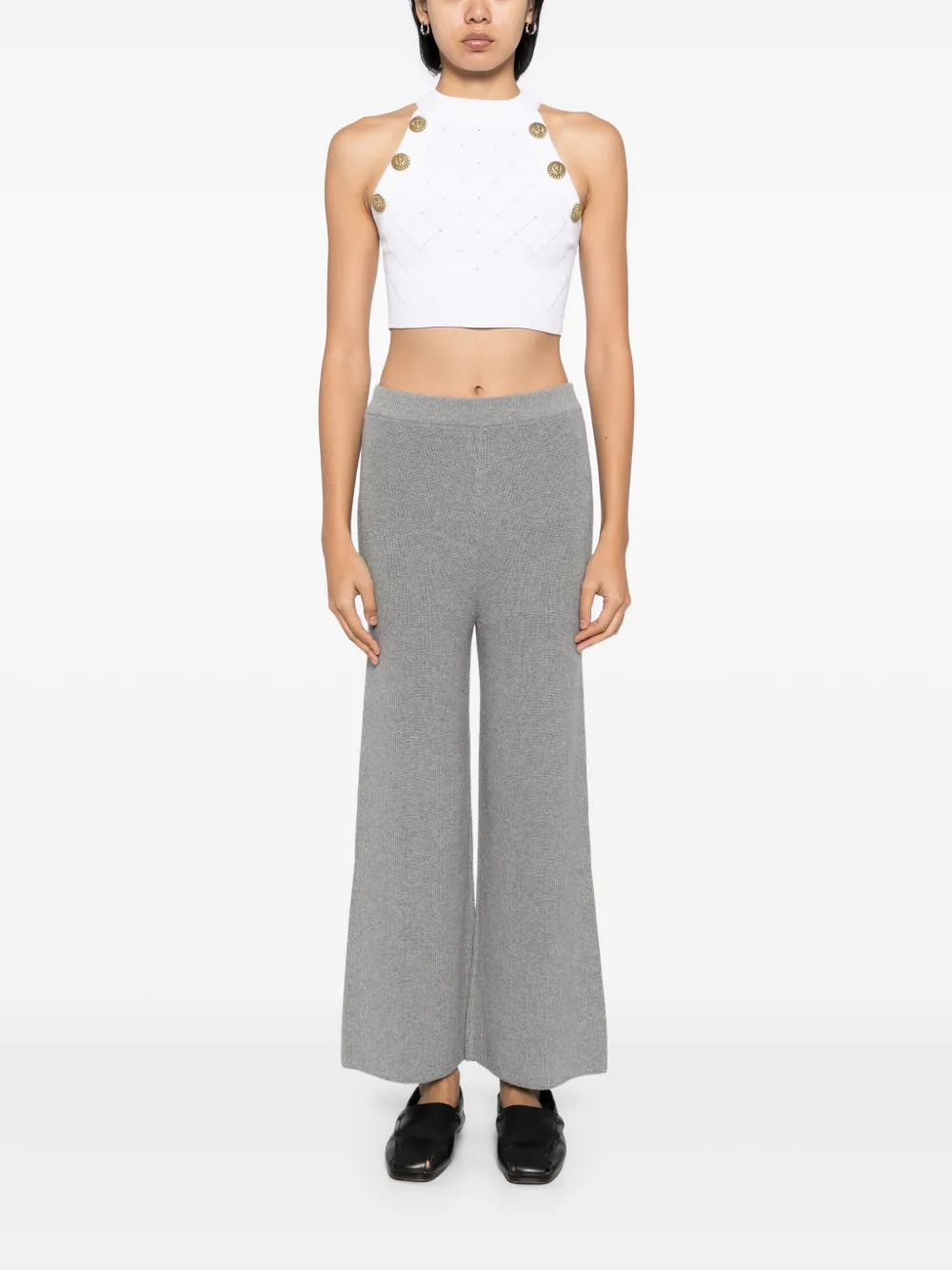 Izaak Azanei cropped trousers - Grijs