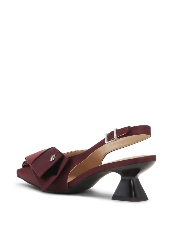 GANNI bow-detail Pumps | Red | FARFETCH