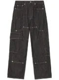 GANNI Fluffy wide-leg jeans - Black