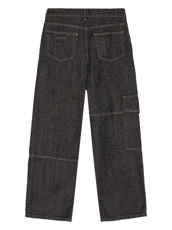 GANNI Fluffy wide-leg Jeans | Black | FARFETCH