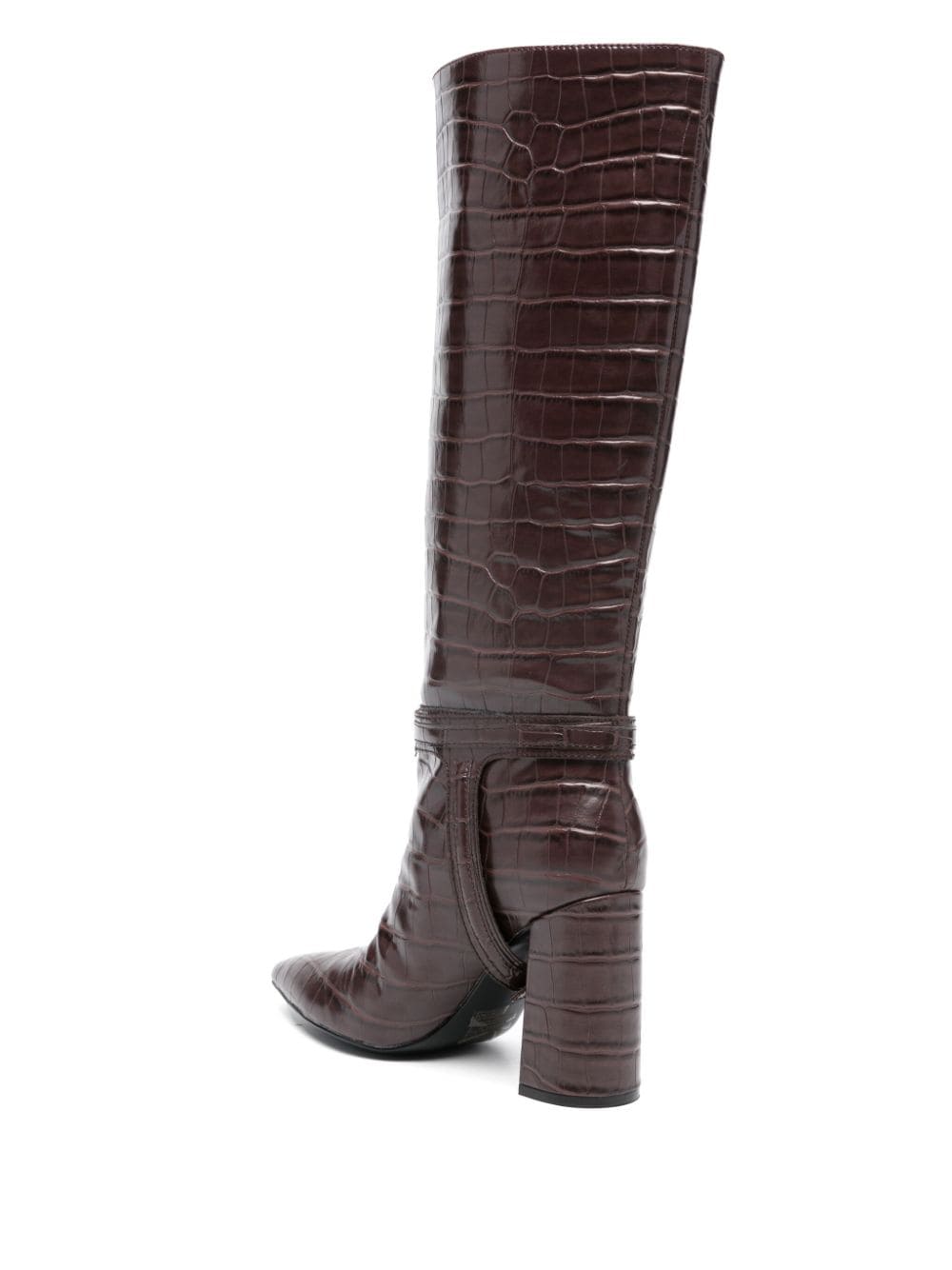 TWINSET 100mm croc-effect boots Brown