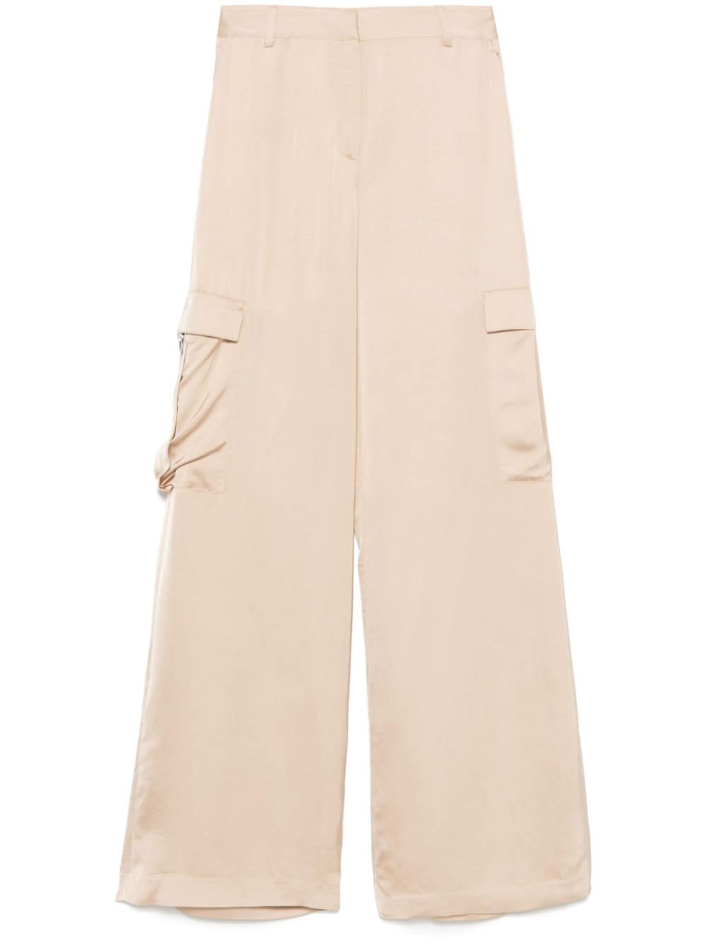 Karl Lagerfeld Satijnen cargo broek Beige