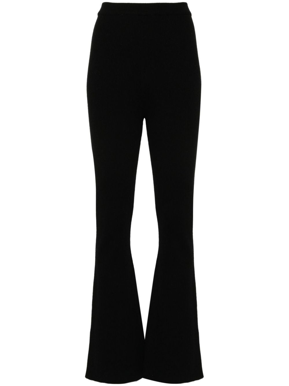 Izaak Azanei Ribbed Flared Trousers In Black