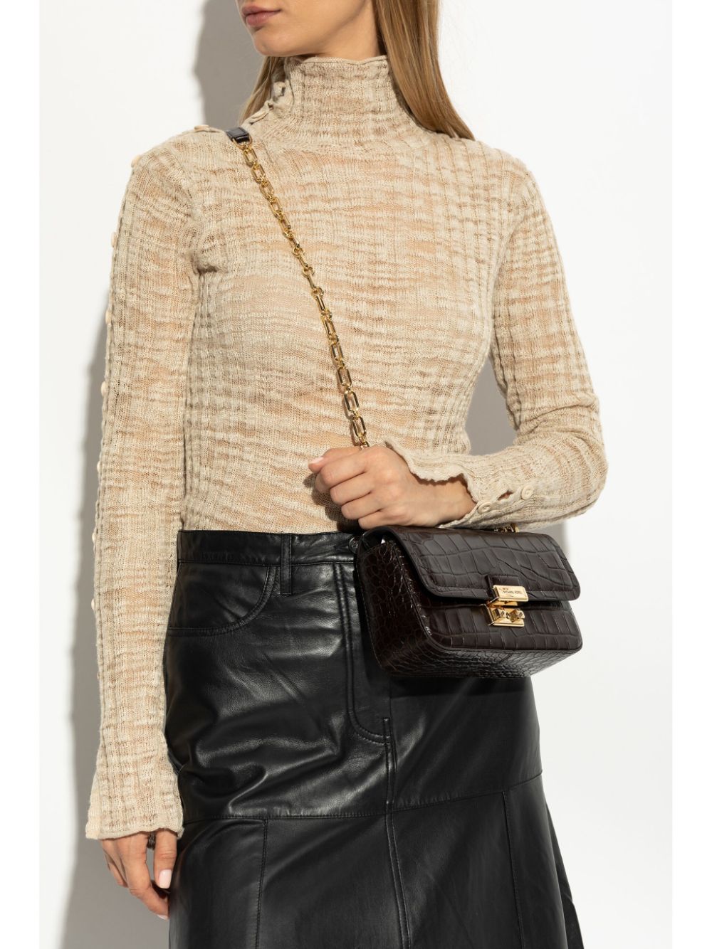 Shop Michael Michael Kors Tribeca Crossbody Bag In Brown