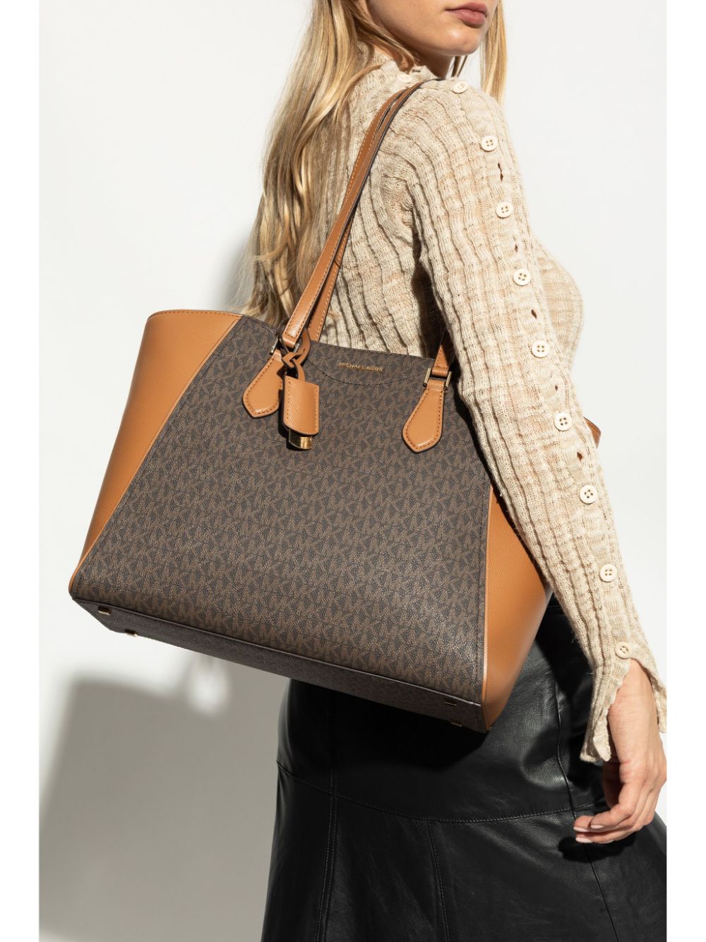 Shop Michael Michael Kors Taryn Tote Bag In Brown