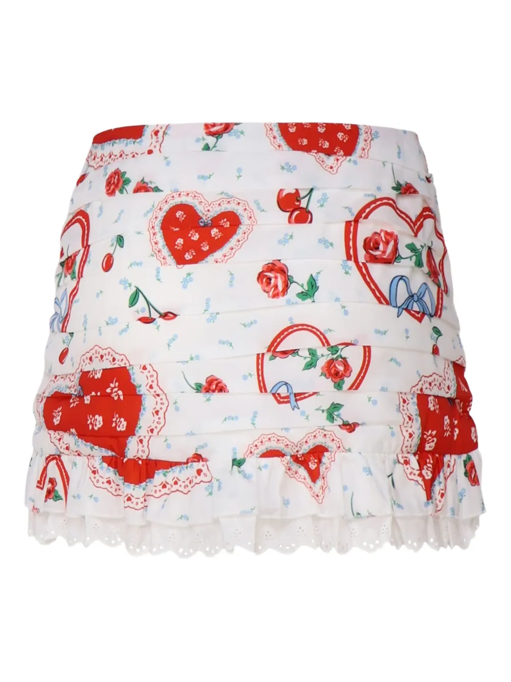 For Love And Lemons heart-print ruffled mini skirt | Fitted Skirts | Image 2