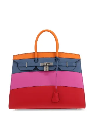 Hermes Pre Owned 2020 Birkin 35 Rainbow Handbag Orange FARFETCH UK