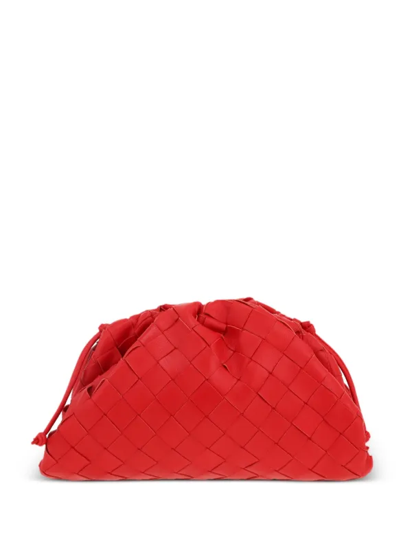 Bottega Veneta Pre Owned Intrecciato Pouch Shoulder Bag Red FARFETCH IE