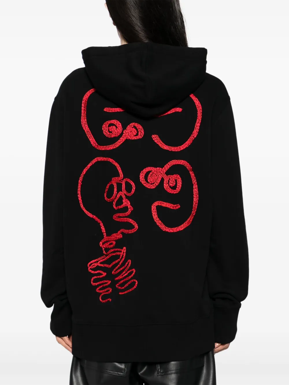 Givenchy Sweater met capuchon en grafisch borduurwerk Zwart
