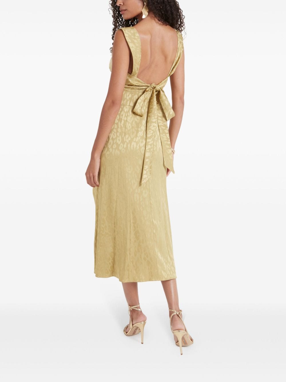 Shop Temperley London Willow Midi Dress In Gold