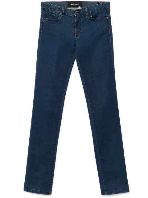 Kiton embroidered-logo skinny jeans