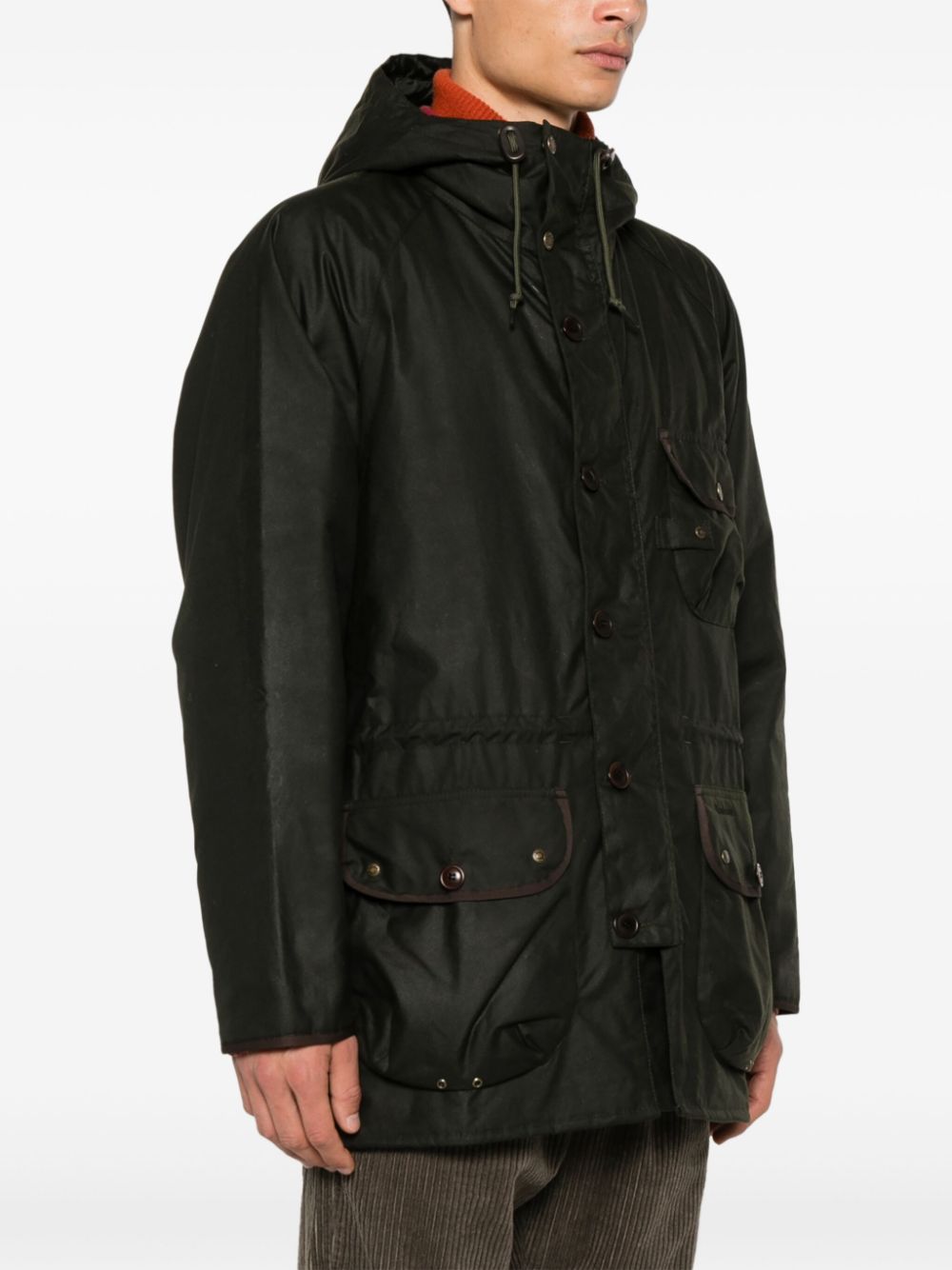 Shop Barbour Coated Parka In Green