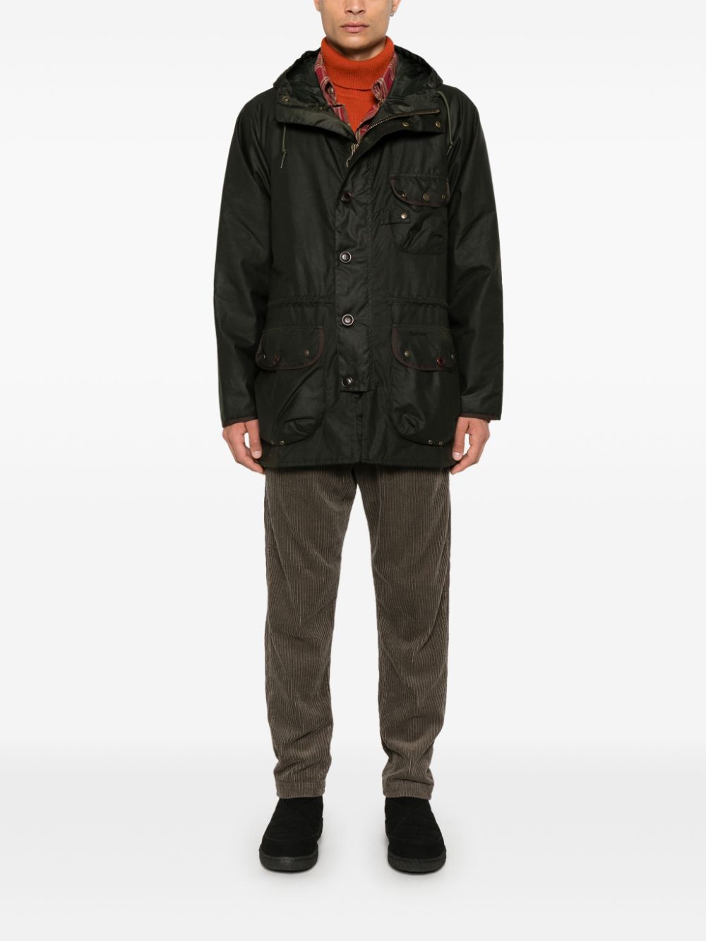 Shop Barbour Coated Parka In Green