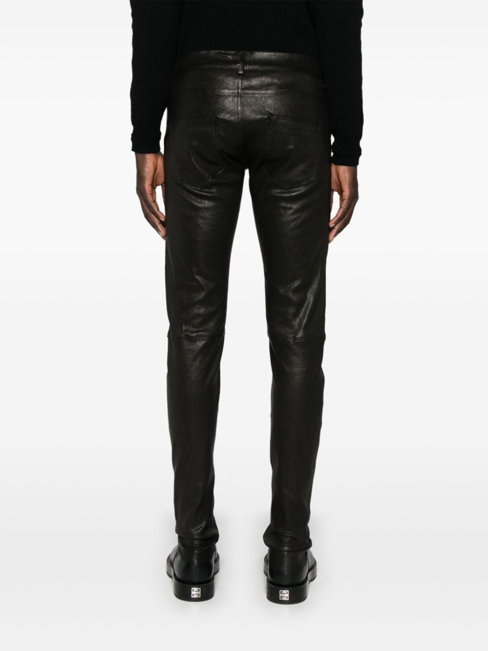 Shop Giorgio Brato Leather Trousers In Black