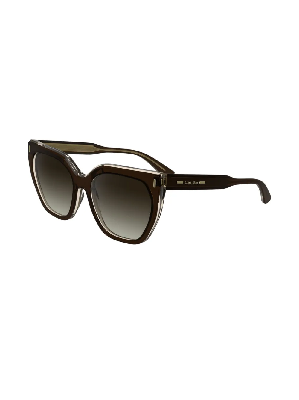 Calvin Klein Zonnebril met cat-eye montuur Bruin