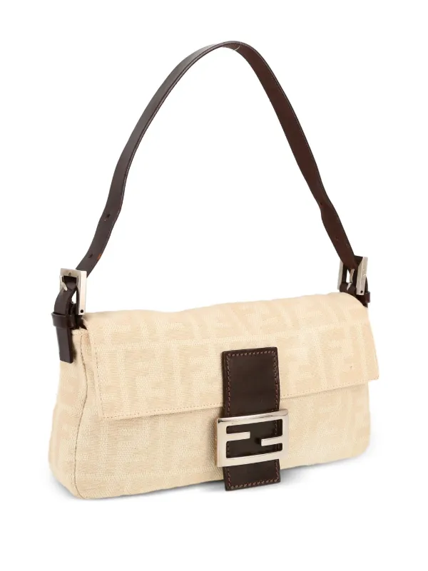 Fendi Pre Owned Baguette Shoulder Bag Neutrals FARFETCH IE