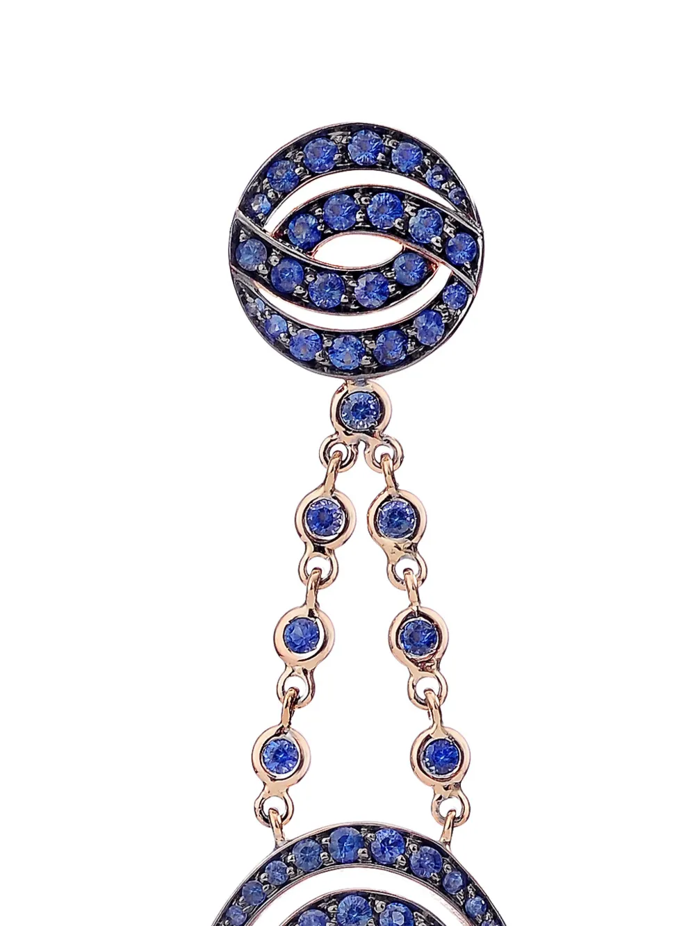LILY GABRIELLA aretes Infinitas en oro rosa de 18kt con zafiro | Image 2