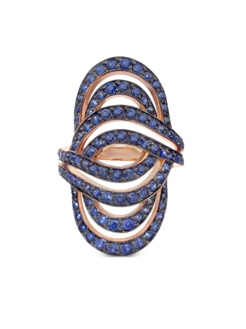 LILY GABRIELLA anillo Infinitas en oro rosa de 18kt con zafiro