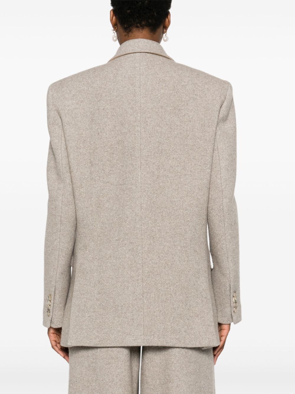 Shop Magda Butrym Single-breasted Blazer In Neutrals