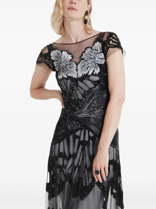 Temperley London Inez Midi Dress | Black | FARFETCH
