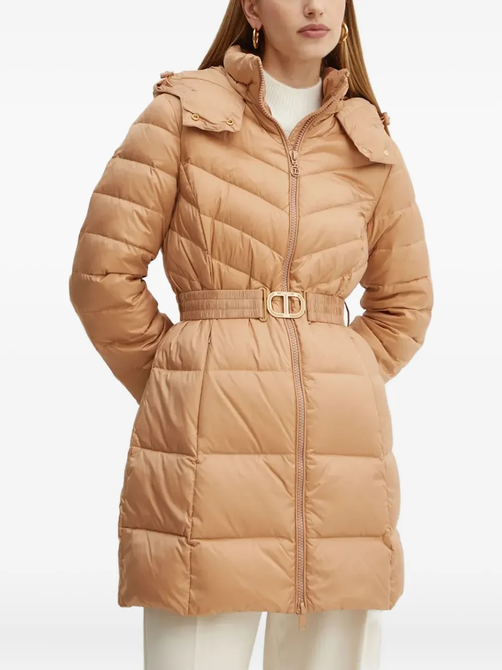 TWINSET Steppjacke mit Kapuze - Nude
